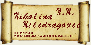 Nikolina Milidragović vizit kartica